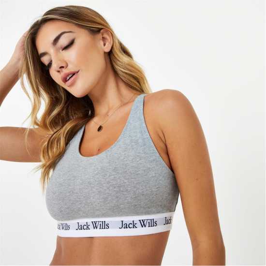 Jack Wills Dibsdall Multipack Bralette 2 Pack Grey Marl Дамско бельо