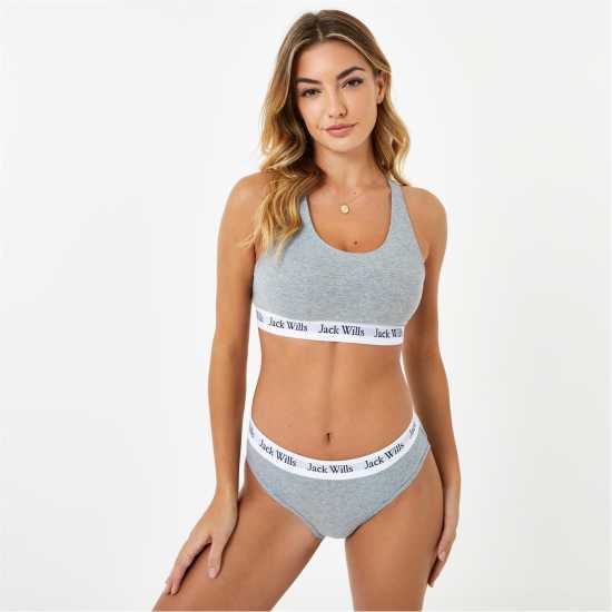 Дамско бельо Jack Wills Dibsdall Multipack Bralette 2 Pack Сив марл Jack Wills Dibsdall Multipack Bralette 2 Pack Сив марл Дамско бельо