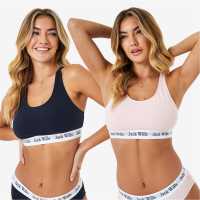 Jack Wills Dibsdall Multipack Bralette 2 Pack Pink/Navy Дамско бельо