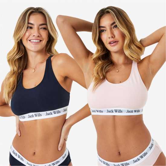 Дамско бельо Jack Wills Dibsdall Multipack Bralette 2 Pack Розово/Тъмно синьо Jack Wills Dibsdall Multipack Bralette 2 Pack Розово/Тъмно синьо Дамско бельо