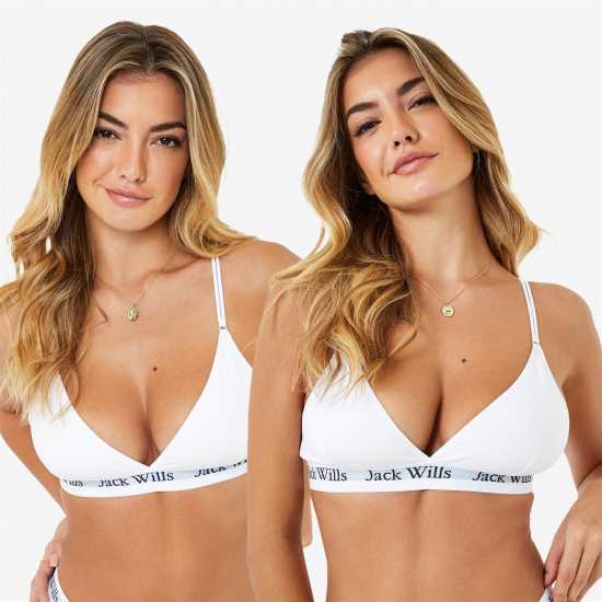 Jack Wills Biddstone Multipack Bralette 2 Pack Бяло/Бяло Дамско бельо