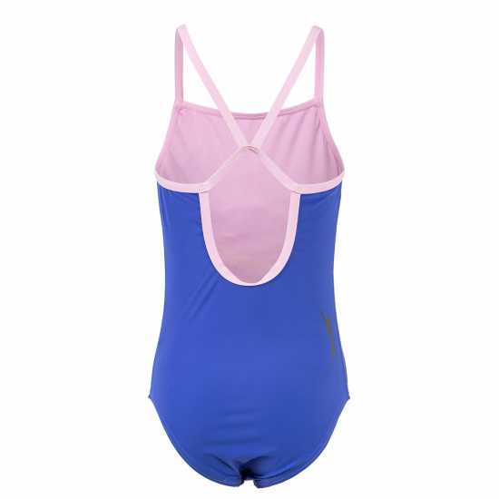 Slazenger Бански Костюм Момиче Thinstrap Swimsuit Junior Girls Blue/Pink Детски бански и бикини