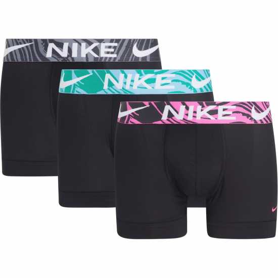 Nike Мъжки Боксерки 3 Pack Stretch Long Boxer Shorts Mens Black/Blue Мъжко бельо