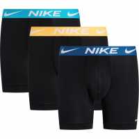 Nike Мъжки Боксерки 3 Pack Dri-Fit Boxer Shorts Mens Black/Orange Мъжко бельо