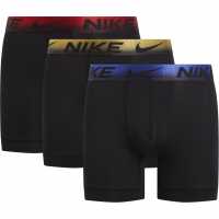 Nike Мъжки Боксерки 3 Pack Dri-Fit Boxer Shorts Mens Red/Blu/Gld EXG Мъжко бельо