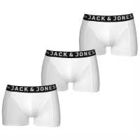 Jack And Jones Спортни Гащета Sense 3 Pack Trunks Mens White Мъжко облекло за едри хора