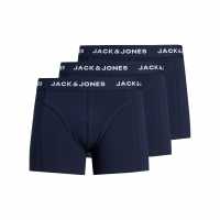 Jack And Jones Спортни Гащета Sense 3 Pack Trunks Mens Navy/Navy Мъжко облекло за едри хора