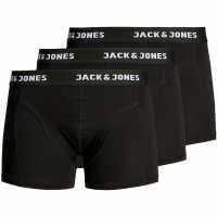 Jack And Jones Спортни Гащета Sense 3 Pack Trunks Mens Black/Black Мъжко облекло за едри хора