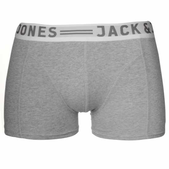 Jack And Jones Спортни Гащета Sense 3 Pack Trunks Mens Blk/Wht/Grey Мъжко облекло за едри хора