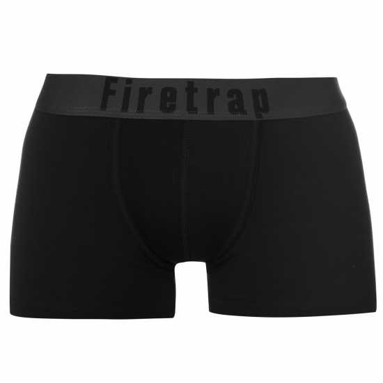 2 Чифта Боксерки Firetrap 2 Pack Trunks Mens Черно / Черно 