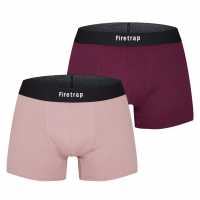 Firetrap 2 Pack Boxer Shorts Burgundy / Pink Мъжко бельо