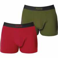 Firetrap 2 Pack Boxer Shorts Red/Green Мъжко бельо