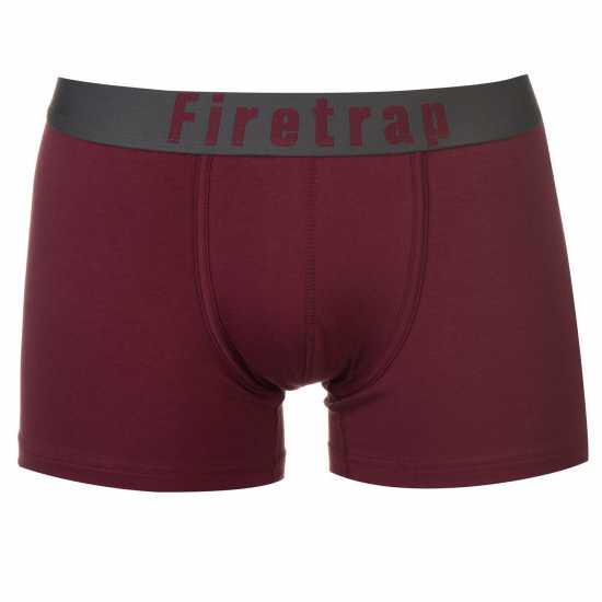 2 Чифта Боксерки Firetrap 2 Pack Trunks Mens Сиво / Вино 2 Чифта Боксерки Firetrap 2 Pack Trunks Mens Сиво / Вино