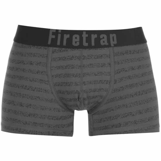 2 Чифта Боксерки Firetrap 2 Pack Trunks Mens Черно/Полоса 2 Чифта Боксерки Firetrap 2 Pack Trunks Mens Черно/Полоса