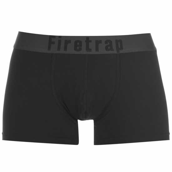 2 Чифта Боксерки Firetrap 2 Pack Trunks Mens Черно/Полоса 2 Чифта Боксерки Firetrap 2 Pack Trunks Mens Черно/Полоса