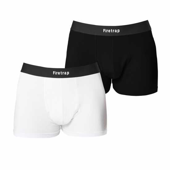 Firetrap 2 Pack Boxer Shorts Black/White - Мъжко бельо