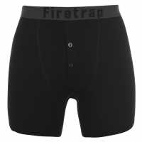 Firetrap 2 Pack Boxers Black/Black Мъжко облекло за едри хора