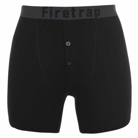 Firetrap 2 Pack Boxers Black/Black - Мъжко облекло за едри хора