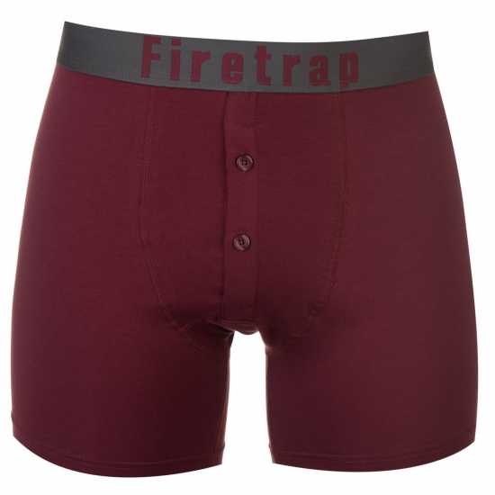Firetrap 2 Pack Boxers Сиво / Вино Мъжко бельо