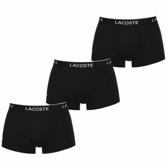 Lacoste 3 Pack Boxer Shorts Black - 