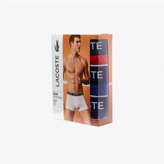 Lacoste 3 Pack Boxer Shorts Navy/Red/Blu 