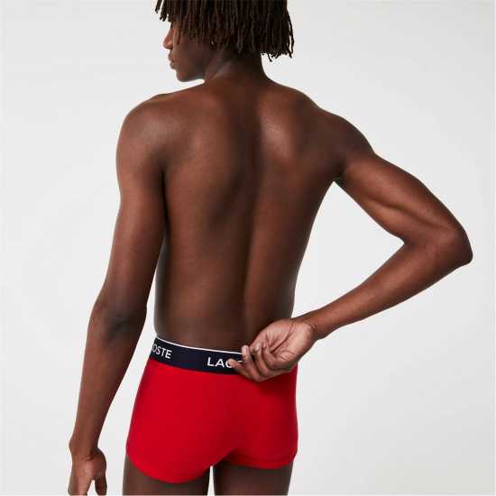 Lacoste 3 Pack Boxer Shorts Navy/Red/Blu 