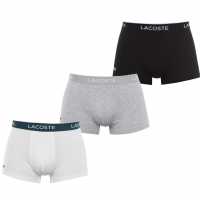Lacoste 3 Pack Boxer Shorts Blk/Wht/Gry 