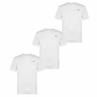 Reebok Мъжка Тениска 3 Pack T Shirt Mens White Мъжки тениски с яка