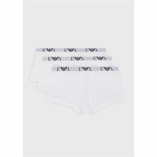 Emporio Armani 3-Pack Logo Trunks 16510 Wht/Wht 
