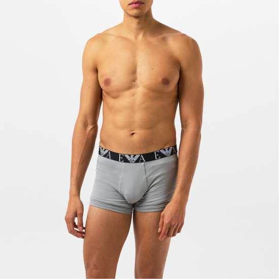 Emporio Armani 3-Pack Logo Trunks Rd/Gry/Blk41074 