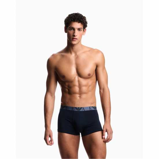 Emporio Armani 3-Pack Logo Trunks Blu/Blu/Blu 