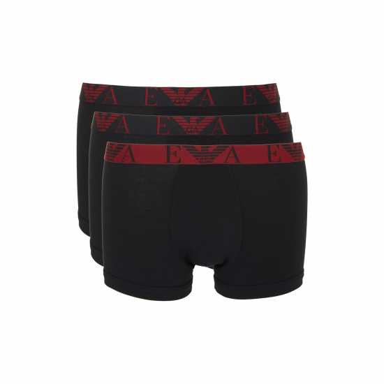 Emporio Armani 3-Pack Logo Trunks Blk/Blk/Blk Мъжко бельо