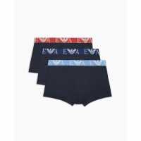 Emporio Armani 3-Pack Logo Trunks Blu/Blu/Bl64135 
