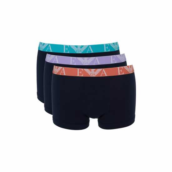 Emporio Armani 3-Pack Logo Trunks Blue/Blue/Blue 