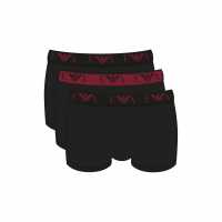 Emporio Armani 3-Pack Logo Trunks Blk/Blk/Blk 