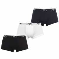 Emporio Armani 3-Pack Logo Trunks Blk/Nvy/Wh56110 