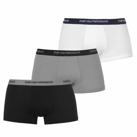 Мъжко бельо Emporio Armani Core 3 Pack Boxer Shorts Черно/Сиво/Бяло02910 Emporio Armani Core 3 Pack Boxer Shorts Черно/Сиво/Бяло02910 Мъжко бельо