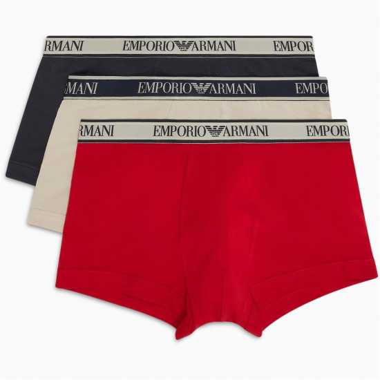 Emporio Armani Core 3 Pack Boxer Shorts BeiBluRed19355 Мъжко бельо