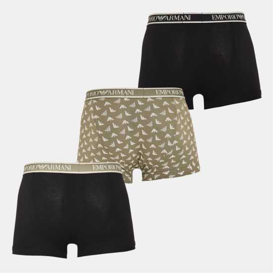 Emporio Armani Core 3 Pack Boxer Shorts Черно/Зелено/Печат 