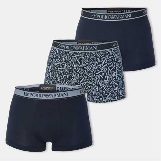 Emporio Armani Core 3 Pack Boxer Shorts Blu/Blu/Blu 