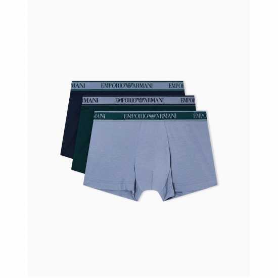 Emporio Armani Core 3 Pack Boxer Shorts Blu/Gry/Grn 