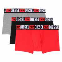 Diesel Мъжки Боксерки Damien 3 Pack Boxer Shorts Mens Черно-сиво-червено E5326 