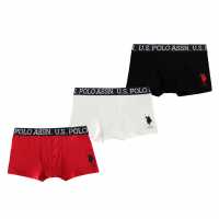 Sale Us Polo Assn 3 Pack Trunks Red/White/Black Детско бельо