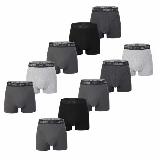 Lee Cooper Cooper Essential Boxer Trunk 10-Pack Mens Многостранно сиво 