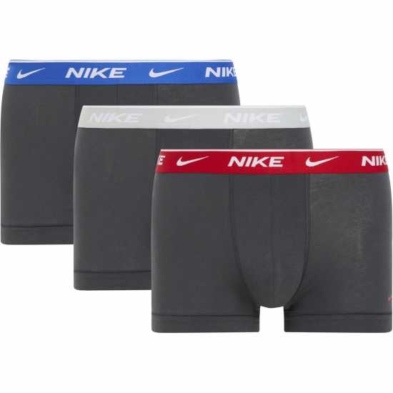 Nike Спортни Гащета 3 Pack Everyday Cotton Trunks Mens Син/Сив/Червен YUN Мъжко бельо