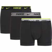 Nike Спортни Гащета 3 Pack Boxer Shorty Trunks Mens Black WB/Volt Мъжко бельо