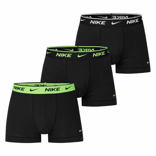 Nike Спортни Гащета 3 Pack Everyday Cotton Trunks Mens Волт/Черно/Черно Мъжко бельо