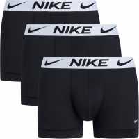 Nike Спортни Гащета 3 Pack Dri-Fit Essential Microfiber Trunks Mens Blk/Wht Poly Мъжко бельо