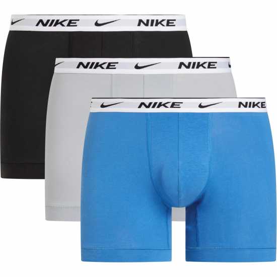 Nike Спортни Гащета 3 Pack Dri-Fit Essential Microfiber Trunks Mens Blue/Grey/Black Мъжко бельо