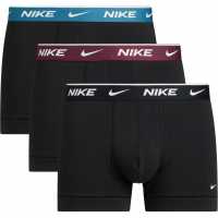 Nike Спортни Гащета 3 Pack Dri-Fit Essential Microfiber Trunks Mens Black/Bur/Blu Мъжко бельо
